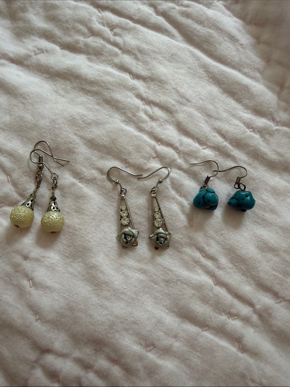 Assorted Women's Dangle Earrings - Ivory, Silver & Turquoise Styles